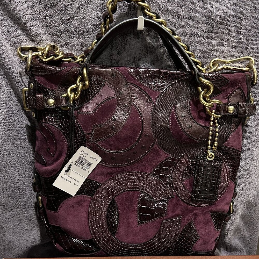 Coach Purple Plum Limited Edition Leather Suede Signature Bag G0993-14339 NWT